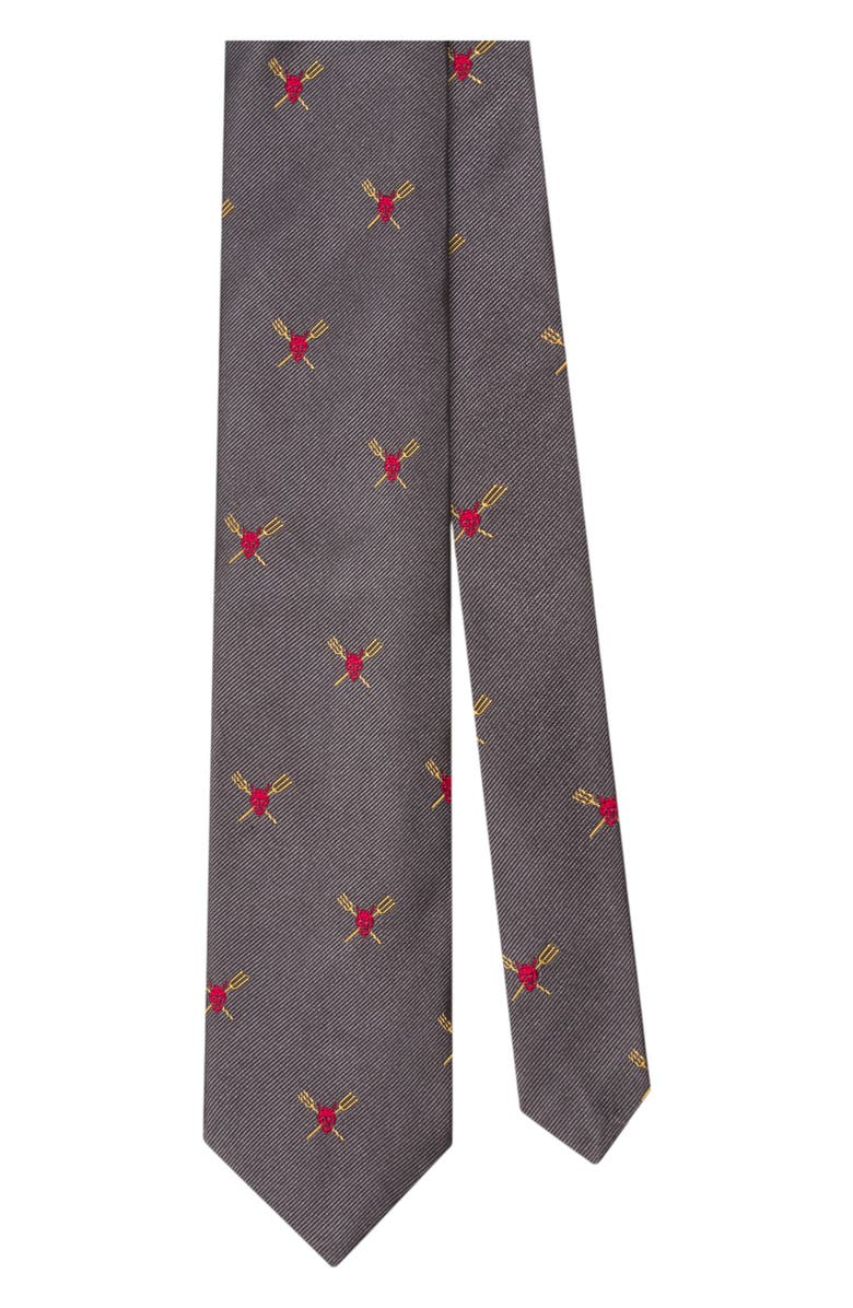 Robert Talbott Robert Devil And Pitchforks Best of Class Necktie, Main, color, Gray