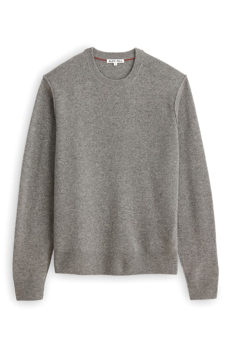 Merino Wool Crewneck Sweater, Alternate, color, HEATHER GREY