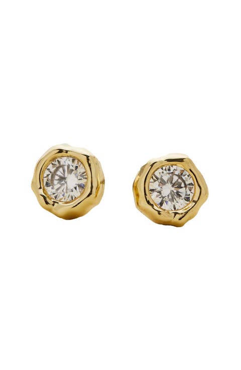 Asterales Molten Bezel Stud Earrings