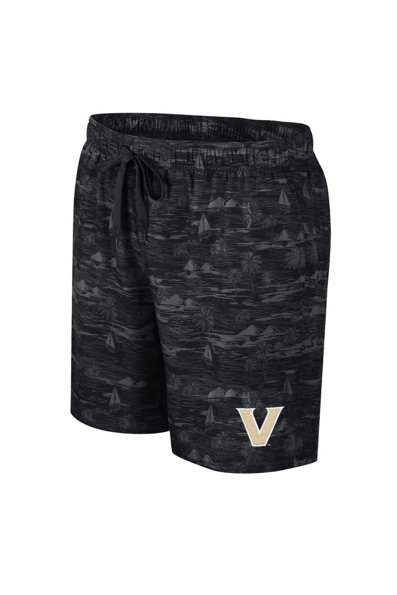 Men's Colosseum Black Vanderbilt Commodores Ozark Swim Shorts, Alternate, color, Black