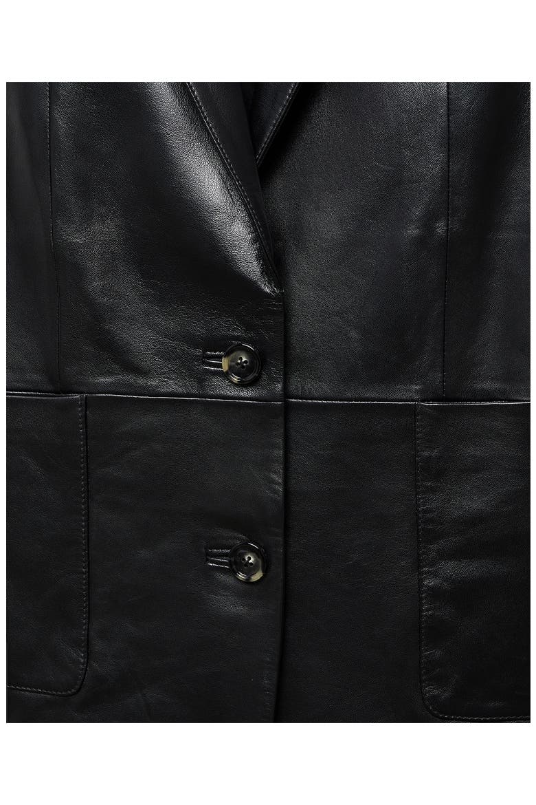 Pieced Leather Jacket, Alternate, color, BLACK