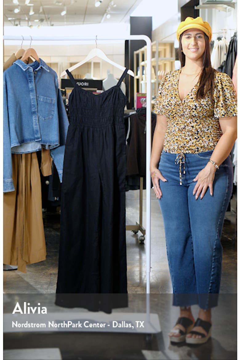 Williams Wide Leg Cotton & Linen Jumpsuit video