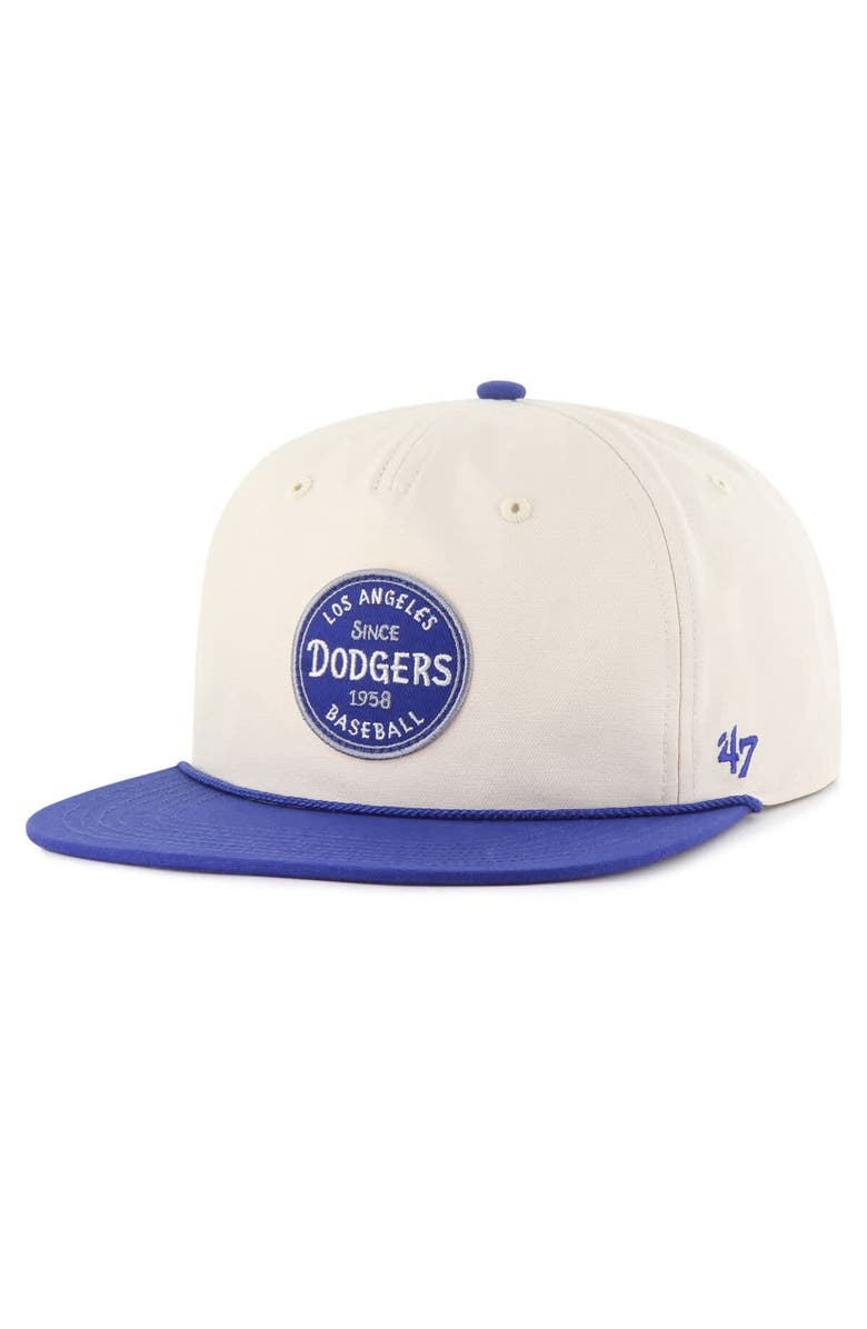 '47 Men's '47 Cream Los Angeles Dodgers Payson Captain Adjustable Hat, Main, color, Cream