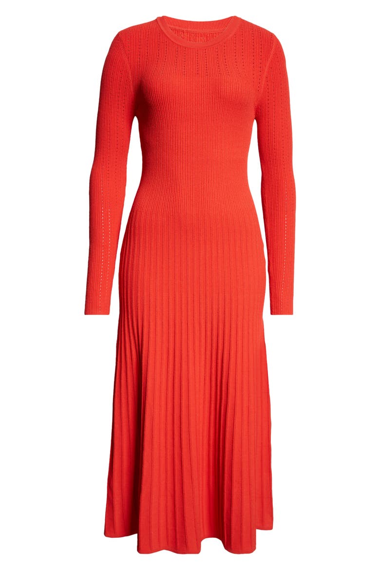 Nami Long Sleeve Sweater Dress, Alternate, color, POPPY