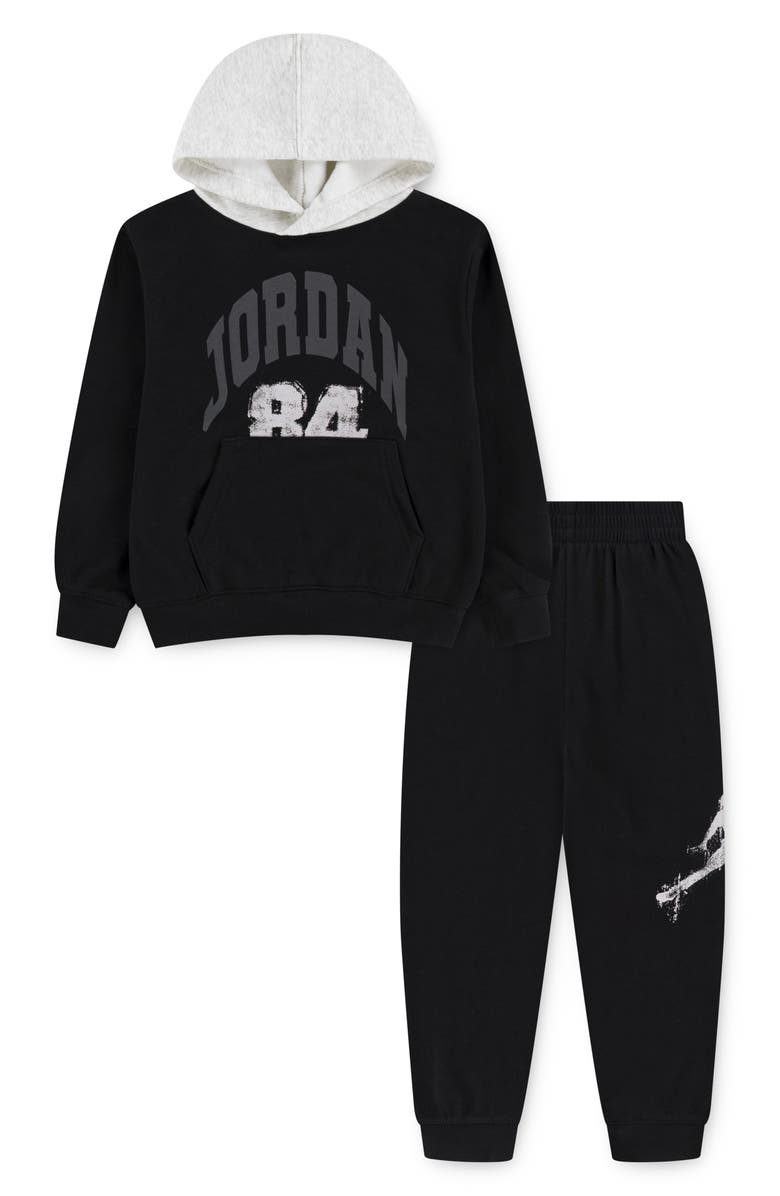 Jordan Kids' MJ MVP Fleece Hoodie & Joggers Set, Main, color, Black