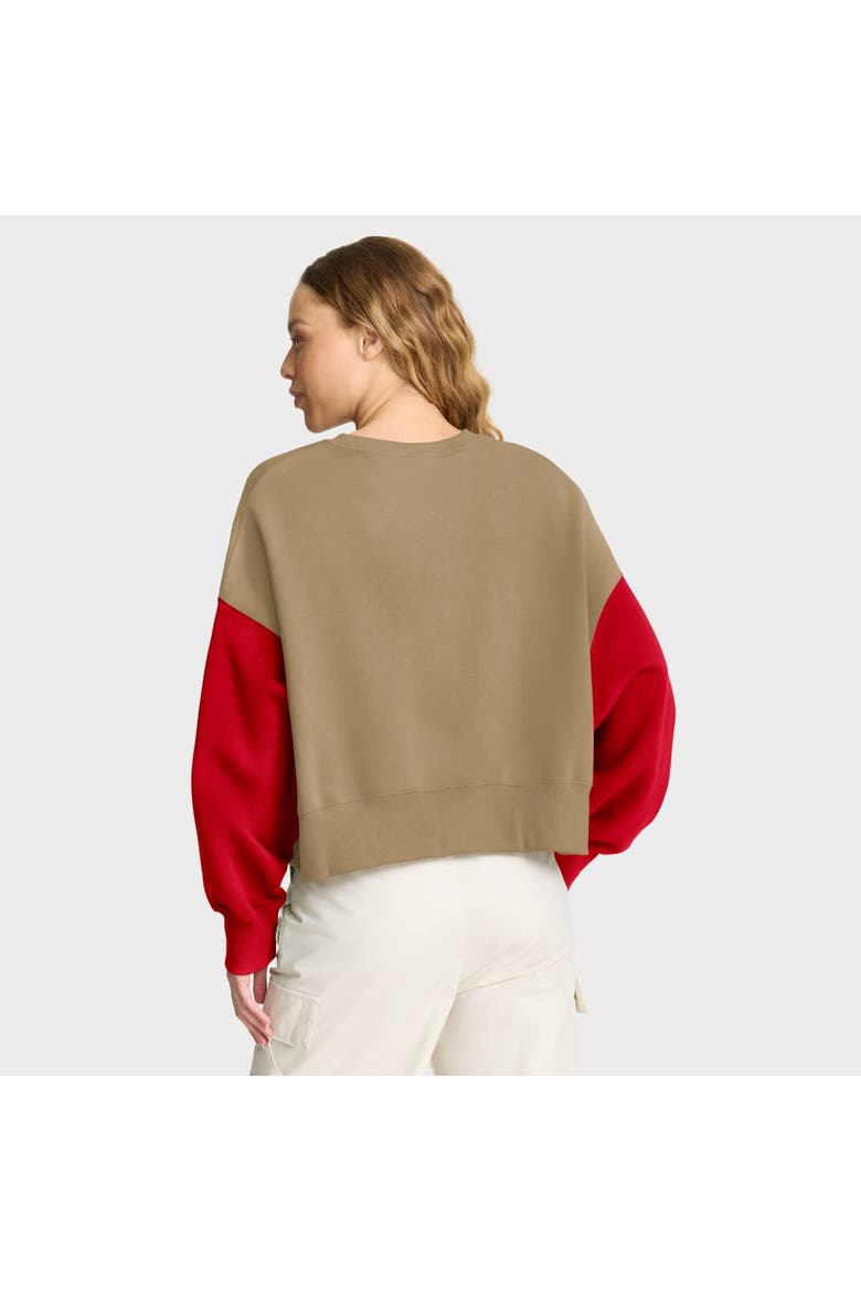 Women's Nike Tan San Francisco 49ers Oversized Rewind Pullover Sweatshirt, Alternate, color, Tan