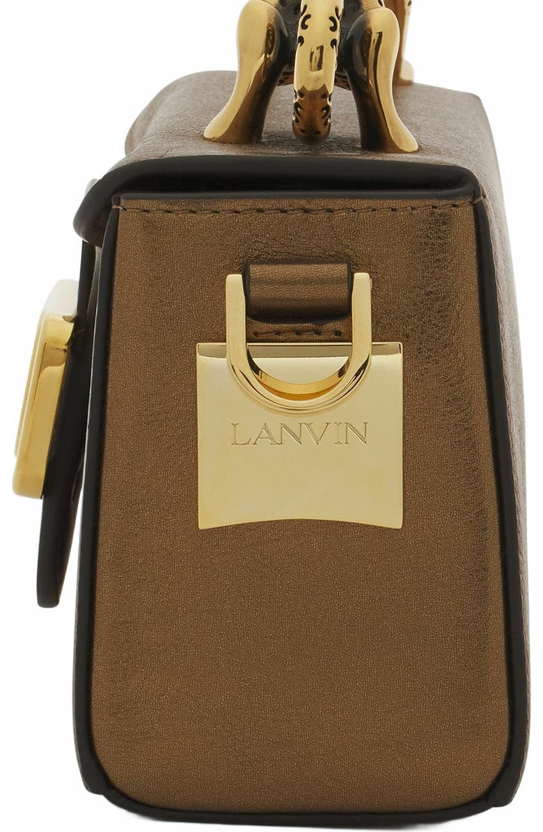 Lanvin NANO PENCIL CAT BAG IN METALLIC GRAINED LEATHER, Alternate, color,