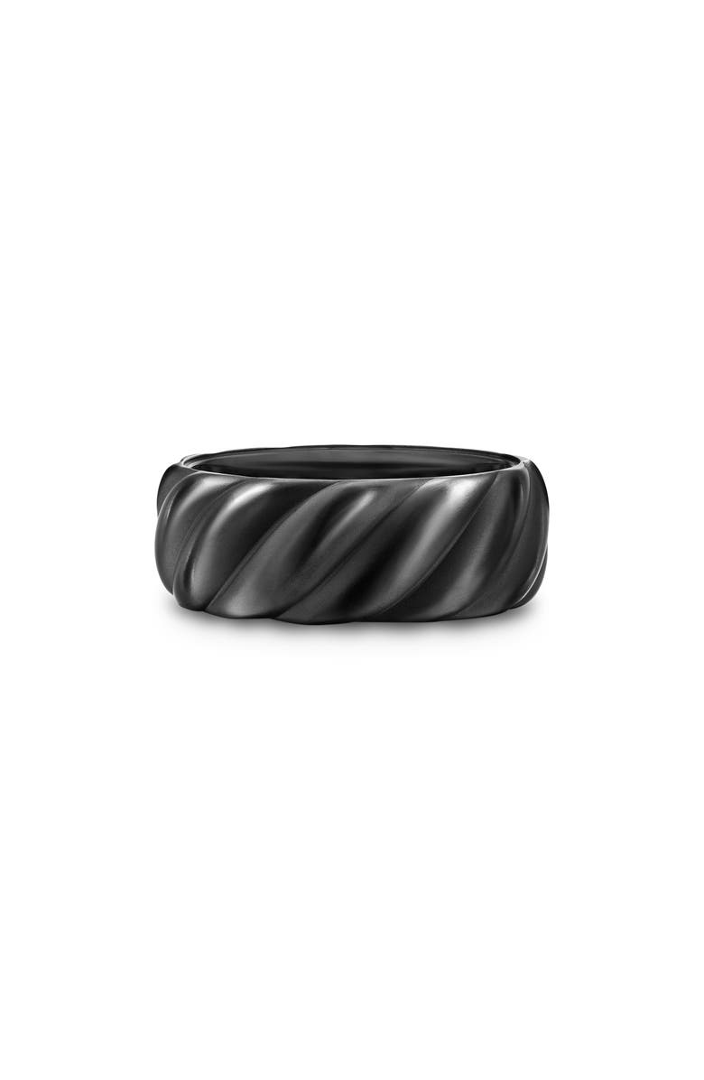 David Yurman Men's Sculpted Cable Band Ring in Black Titanium, 9mm, Alternate, color, Black Titanium