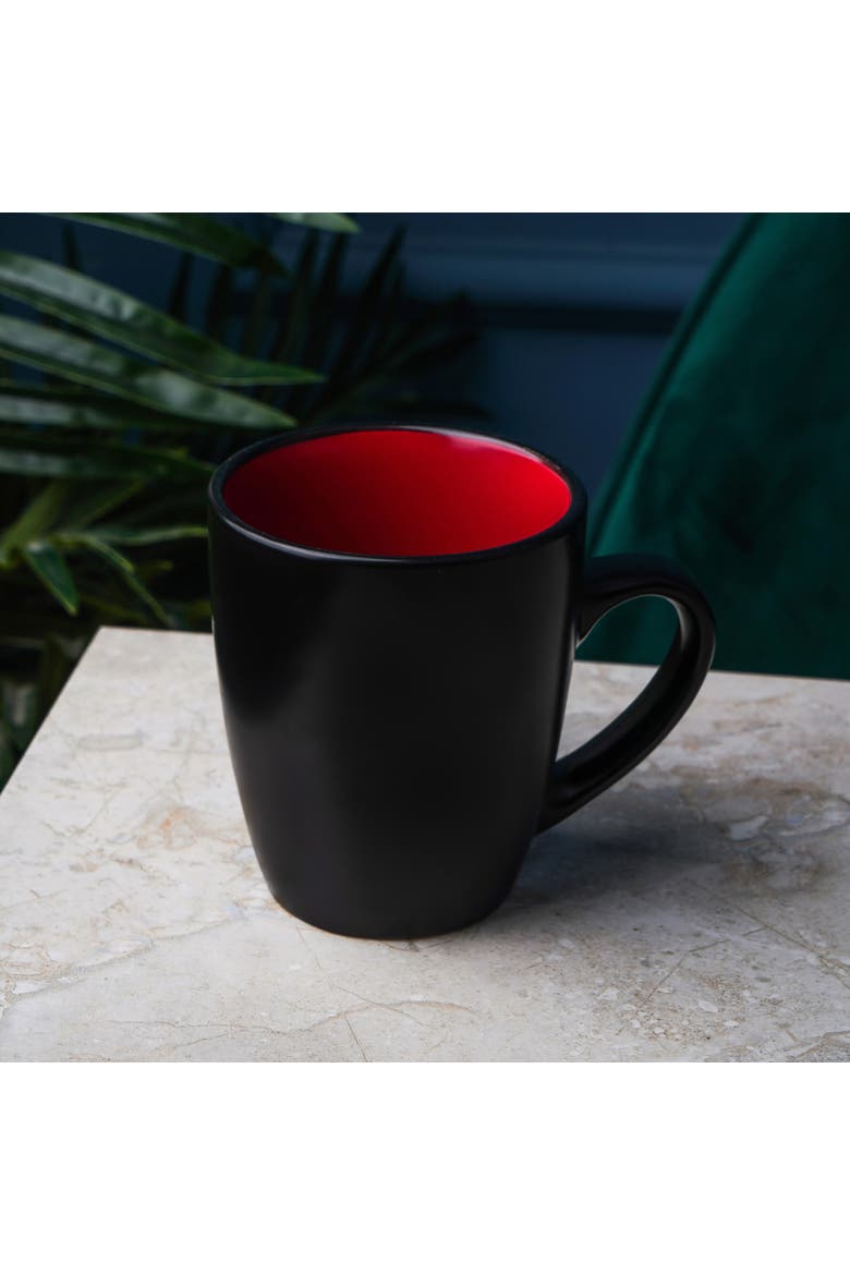 Albie Stoneware 16-Piece Dinnerware Set, Alternate, color, Red and Black