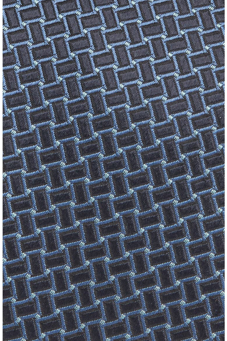 Geometric Silk Tie, Alternate, color, NAVY