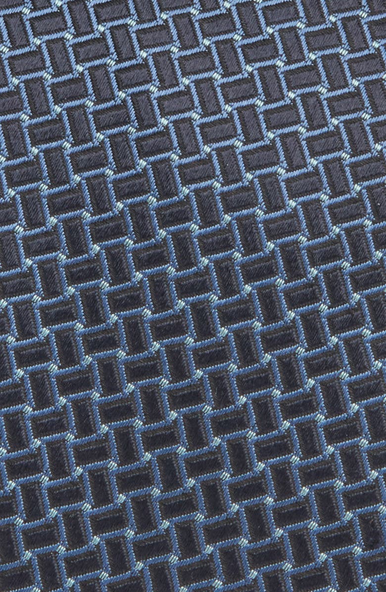 Canali Geometric Silk Tie, Alternate, color, Navy