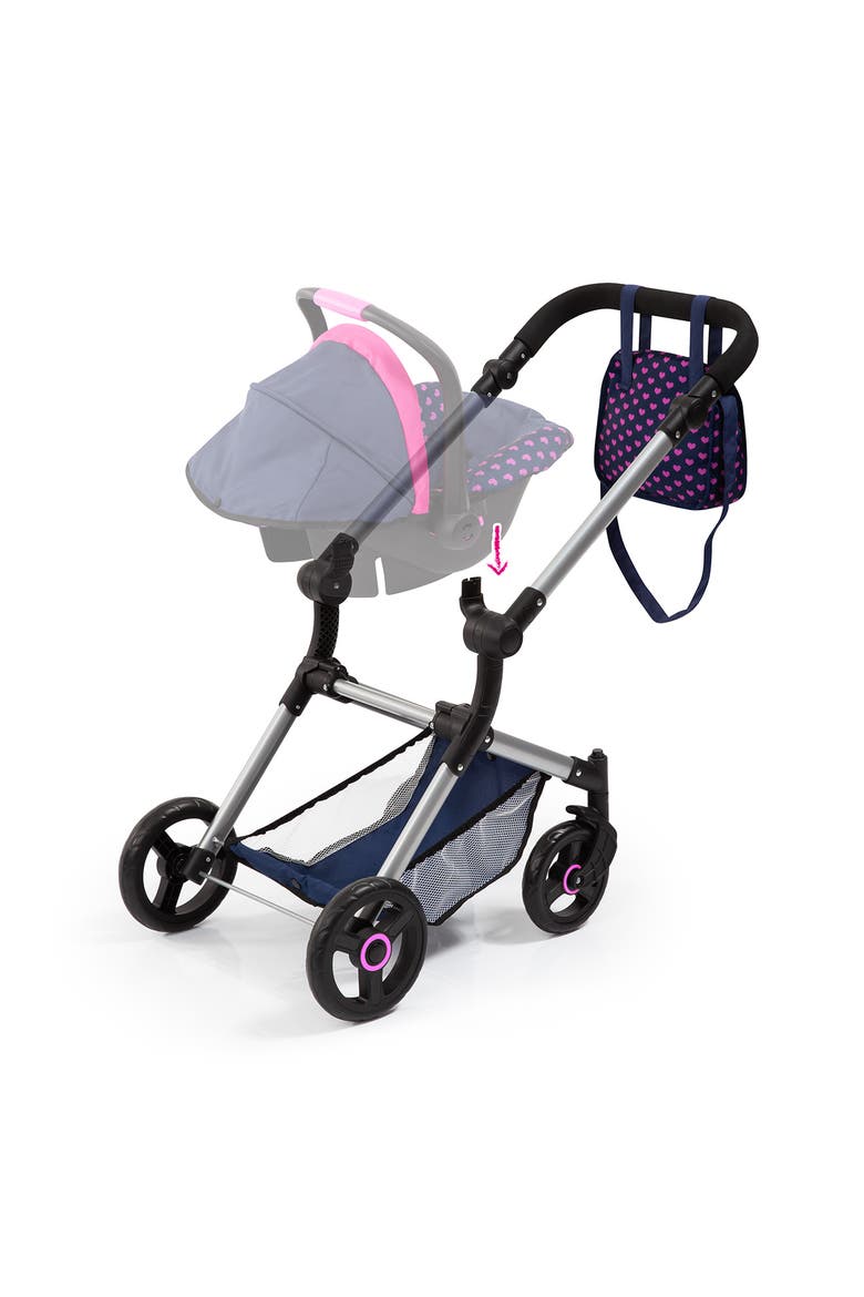 Vario Doll Pram with Adjustable Reversible Handle, Holds Dolls up to 52cm, Alternate, color, Multicolored