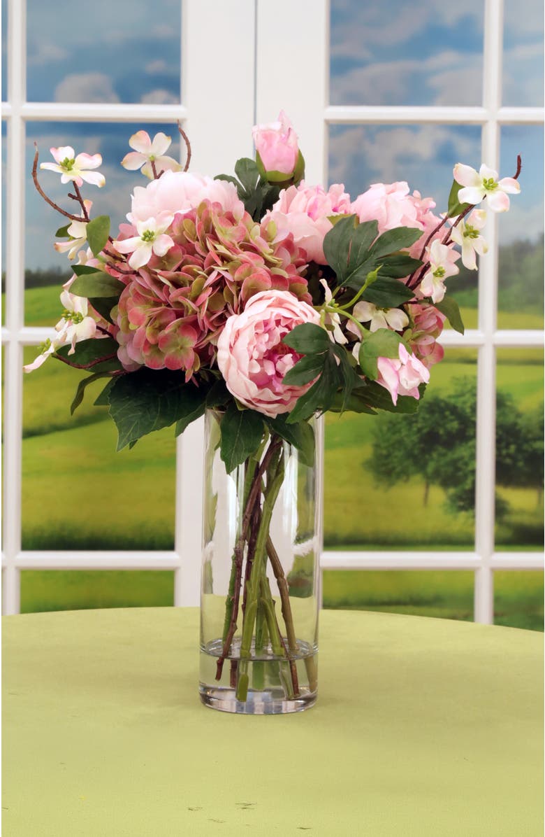 Mark Roberts Peony Hydrangea Bouquet, Alternate, color, Pink