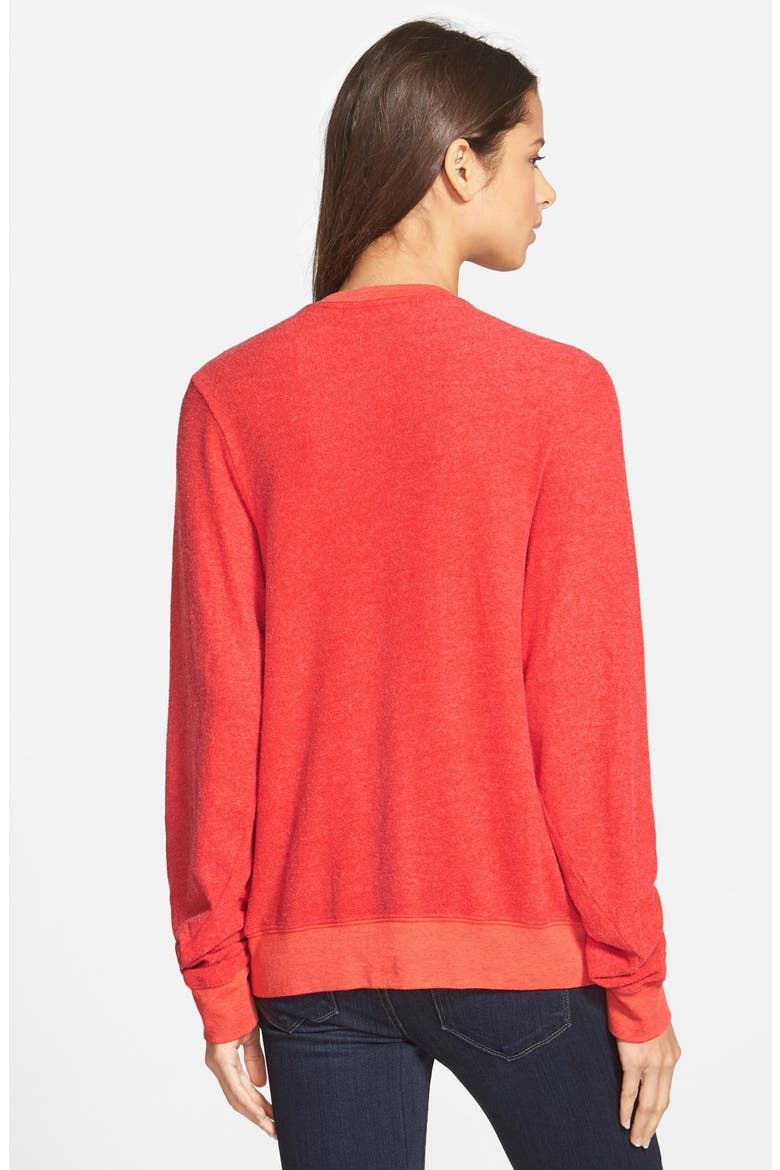 'I'll Be Napping - Baggy Beach Jumper' V-Neck Pullover, Alternate, color, MARINARA