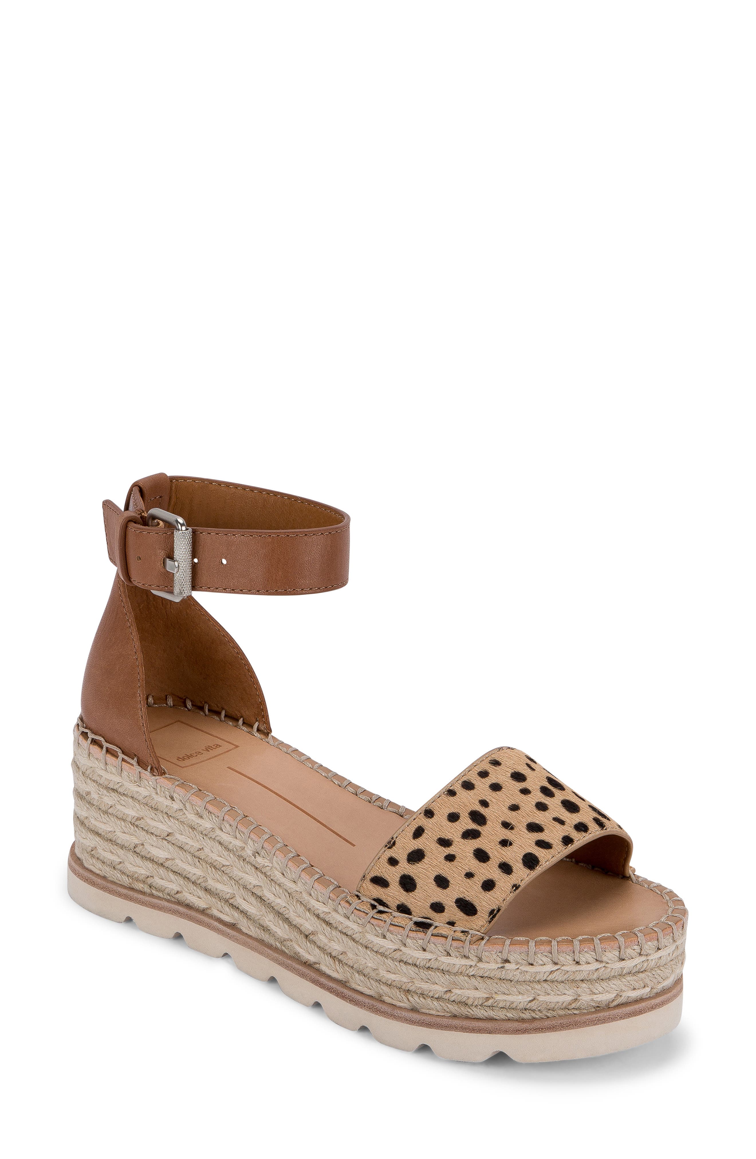 Larita Espadrille Platform Sandal, Main, color, LEOPARD CALF HAIR
