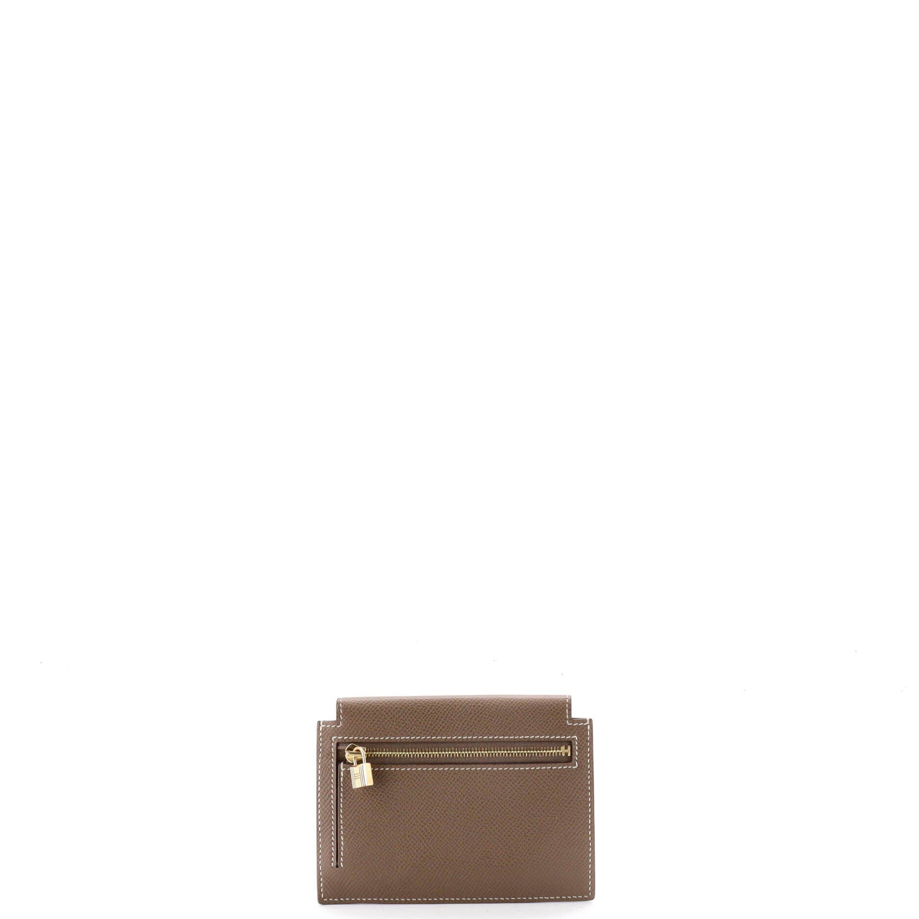 Pre-Owned Hermes Kelly Pocket Compact Wallet Epsom, Alternate, color, Etoupe