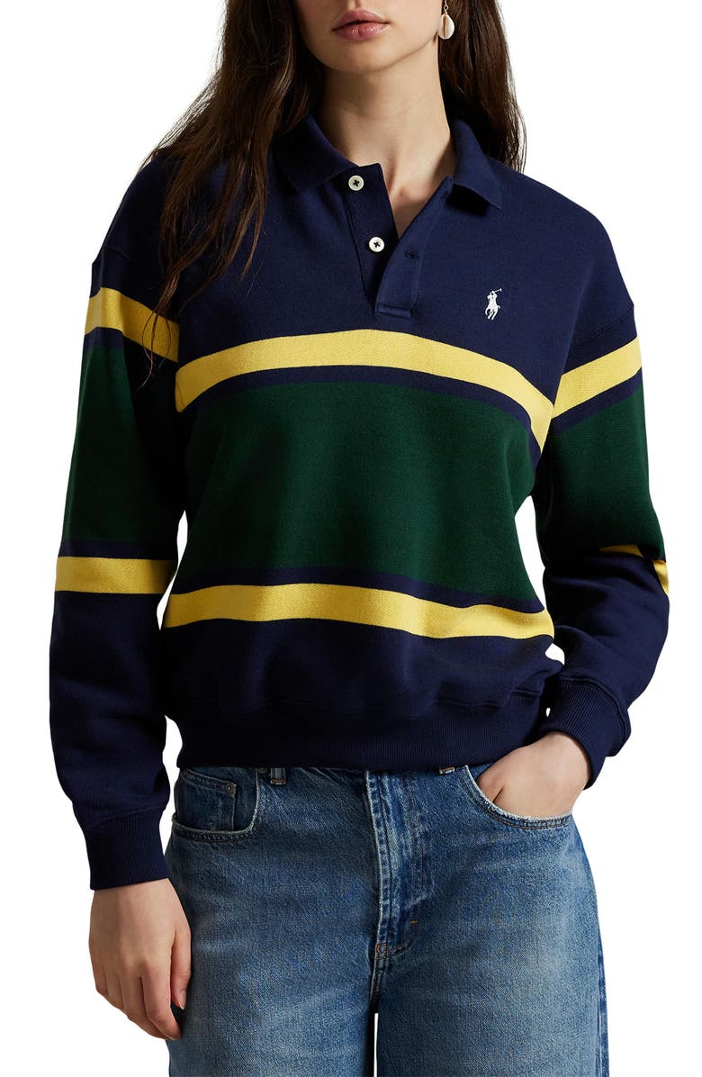 Polo Ralph Lauren Stripe Polo Sweatshirt, Main, color,
