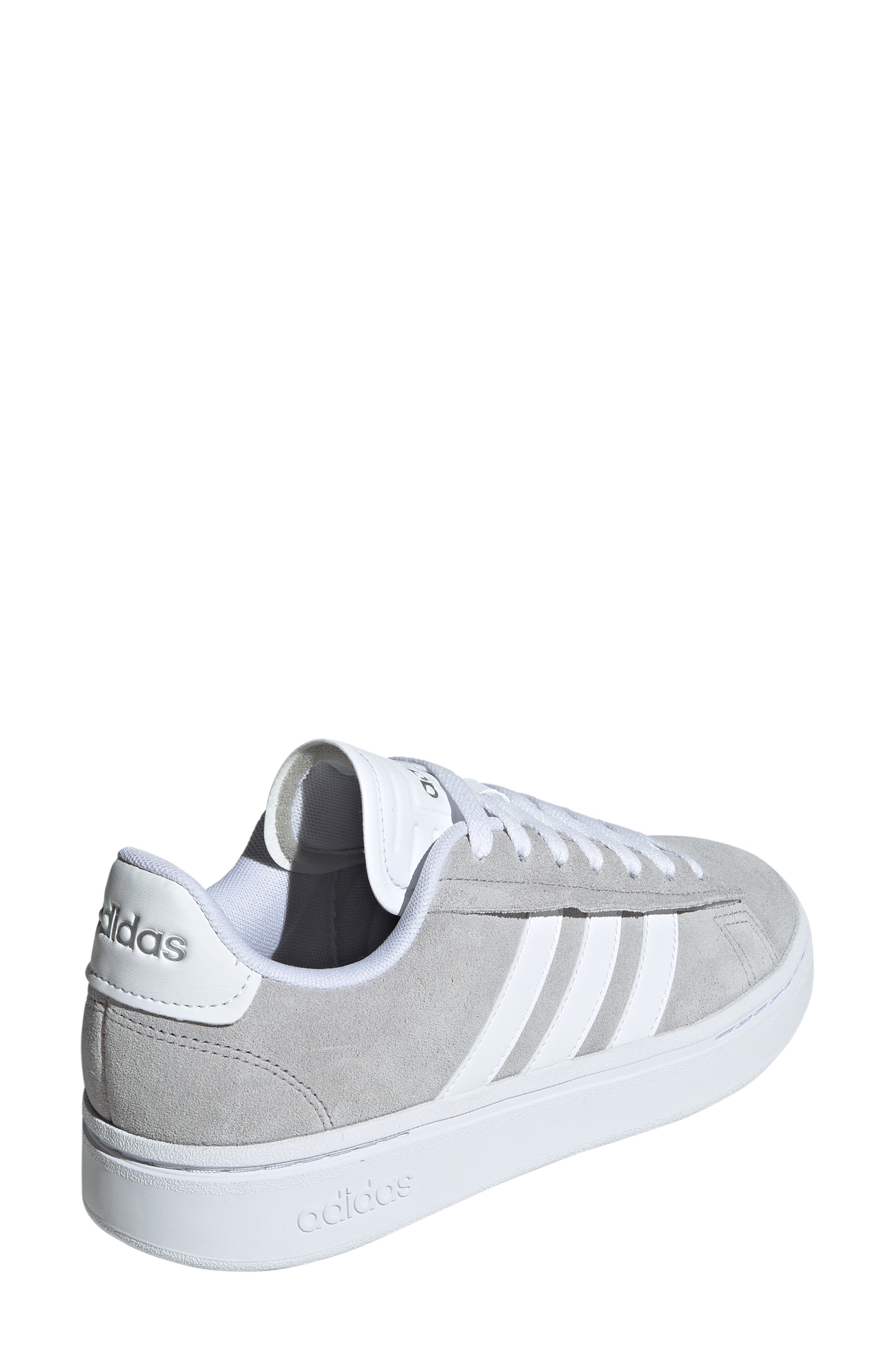 adidas Grand Court Alpha Tennis Sport Sneaker, Alternate, color, Grey/ White/ Silver Metallic