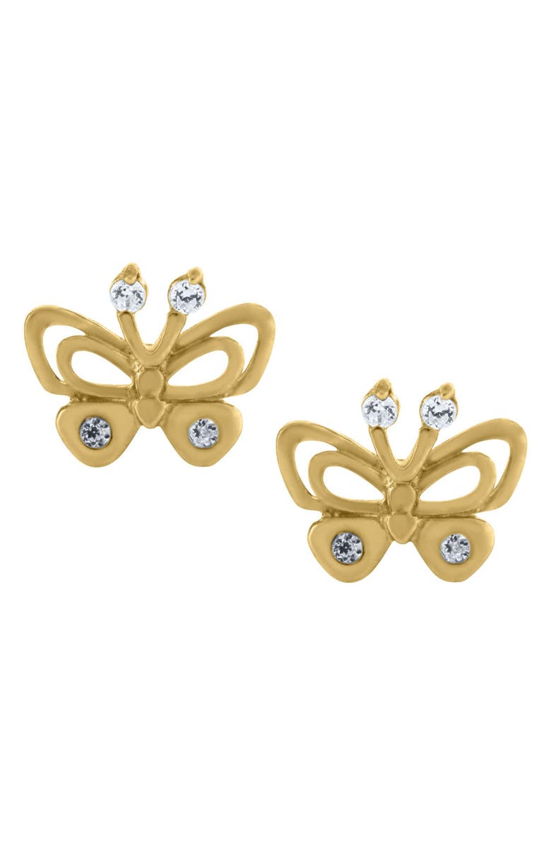 Mignonette 14k Gold Butterfly Earrings, Alternate, color, Gold