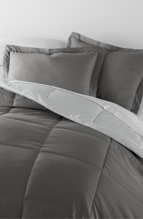 Homespun 7-piece Assorted Reversible Comforter Set In Gray