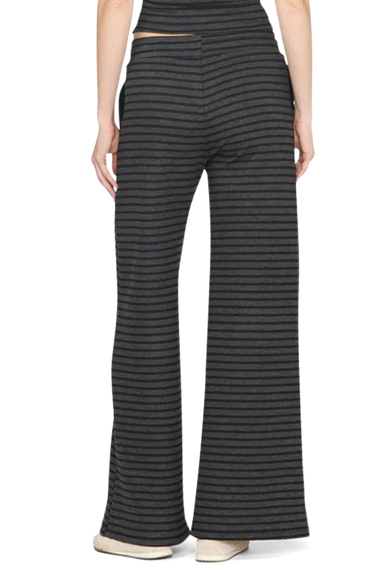 Thea Striped Wide Leg Pants, Alternate, color, CHARCOAL BLACK