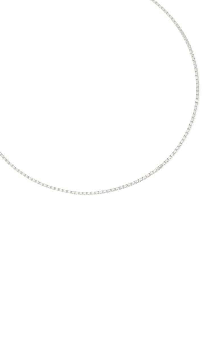 AllSaints Leor Slim Chain Necklace, Alternate, color, Warm Silver