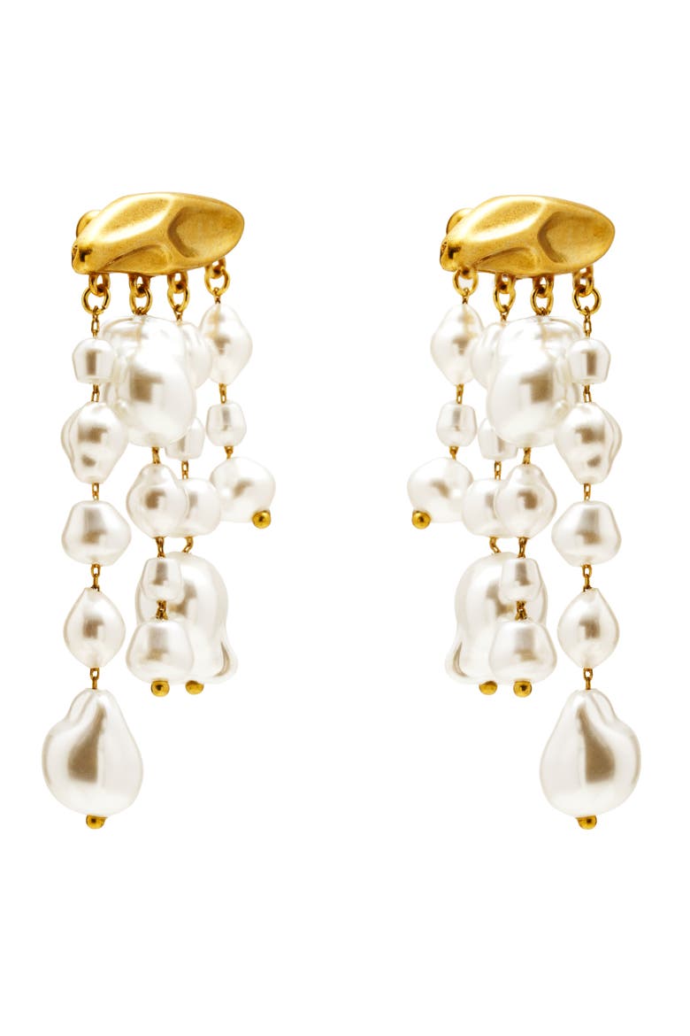 Shiva Imitation Pearl Drop Earrings, Alternate, color, PEARL