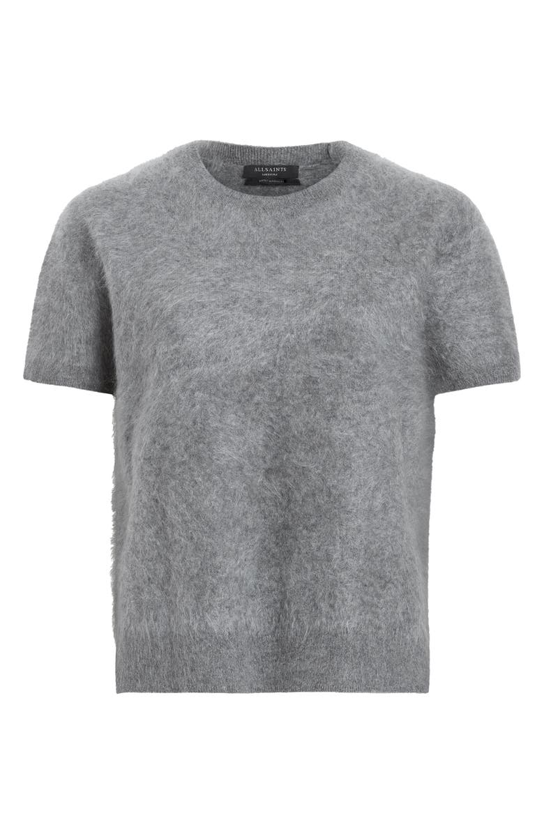 AllSaints Rebel Short Sleeve Cashmere Sweater, Alternate, color, Grey Marl