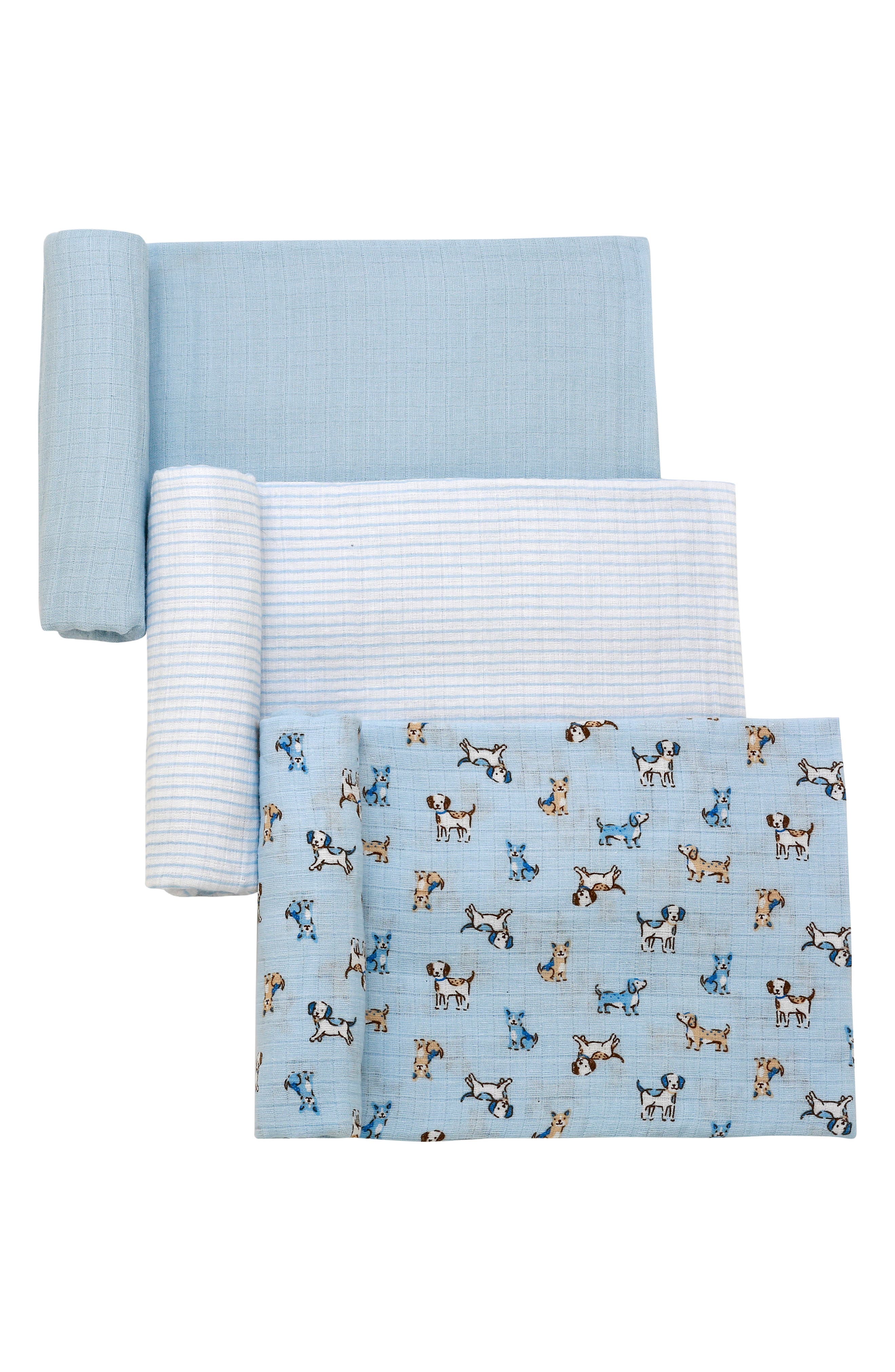 Little Me 3-Pack Cotton Muslin Swaddle Blankets