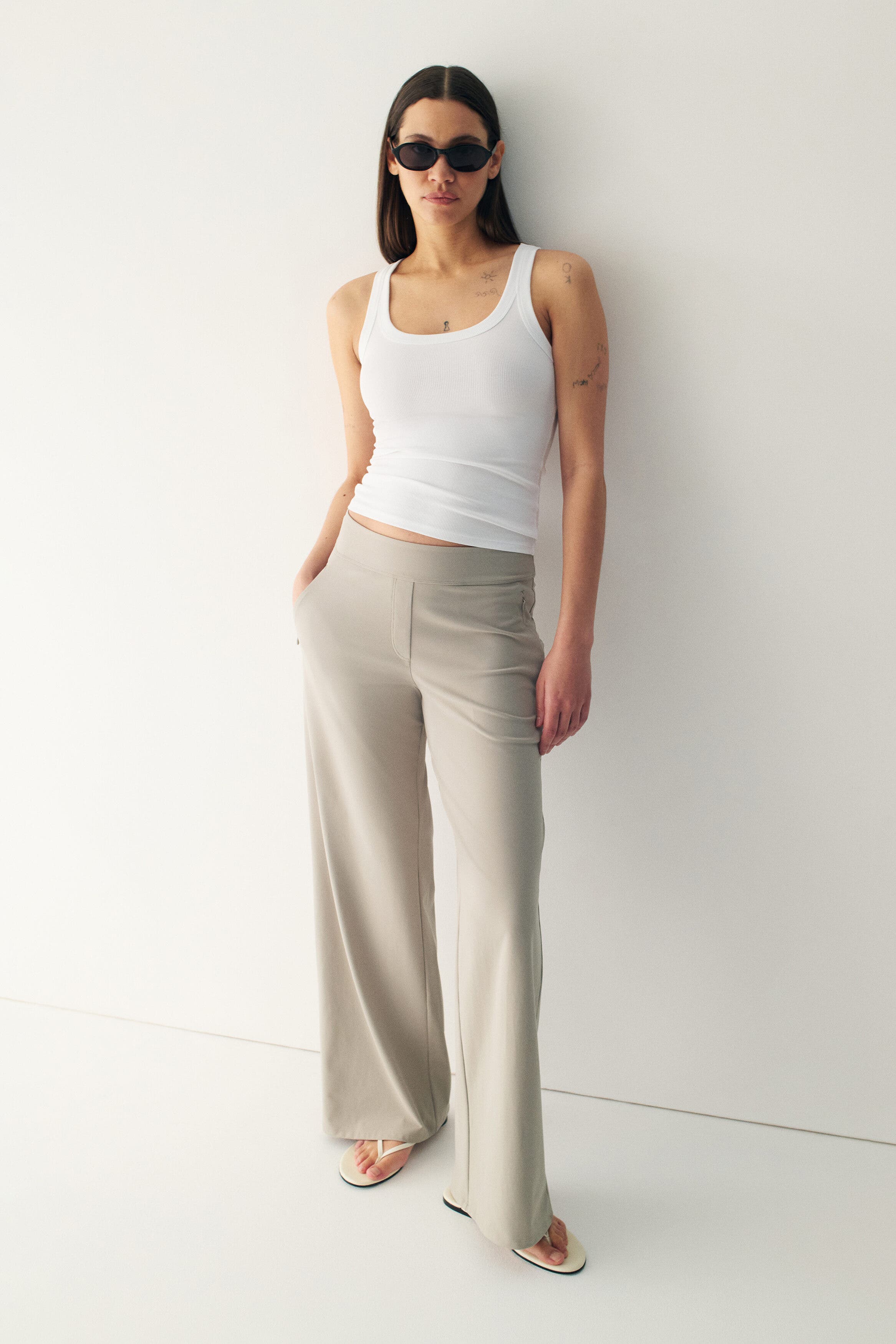 Four-way Stretch Wide Trousers - image 2