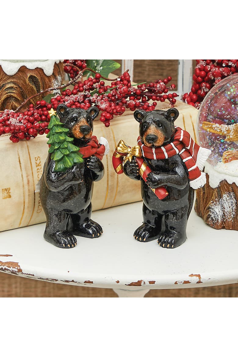 Black Bear Figurine Set of 2, Alternate, color, Black