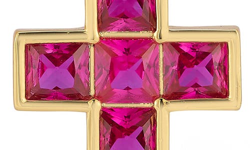 Chloe & Madison Chloe And Madison Crystal Cross Drop Earrings In Gold