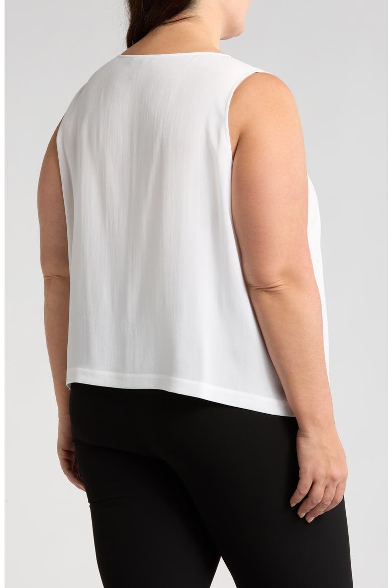 Silk Georgette Round Neck Vest, Alternate, color, IVORY