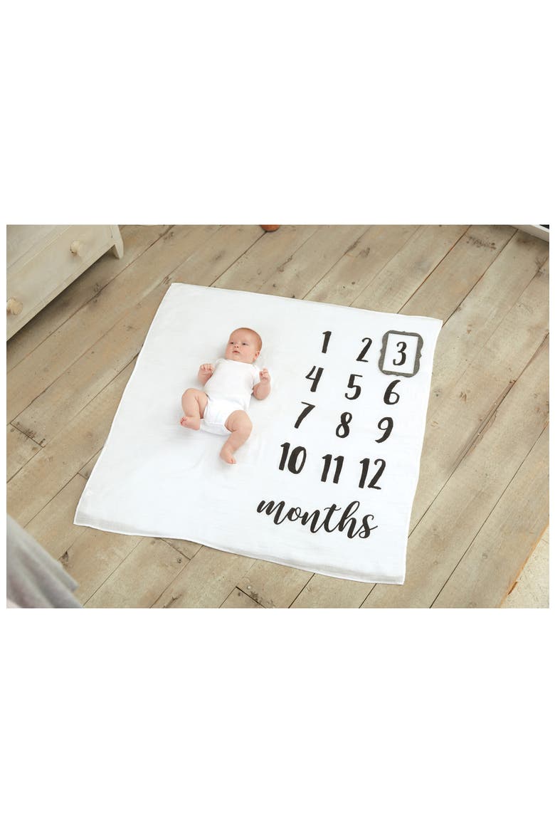 Monthly Milestone Blanket & Frame Set, Alternate, color, WHITE