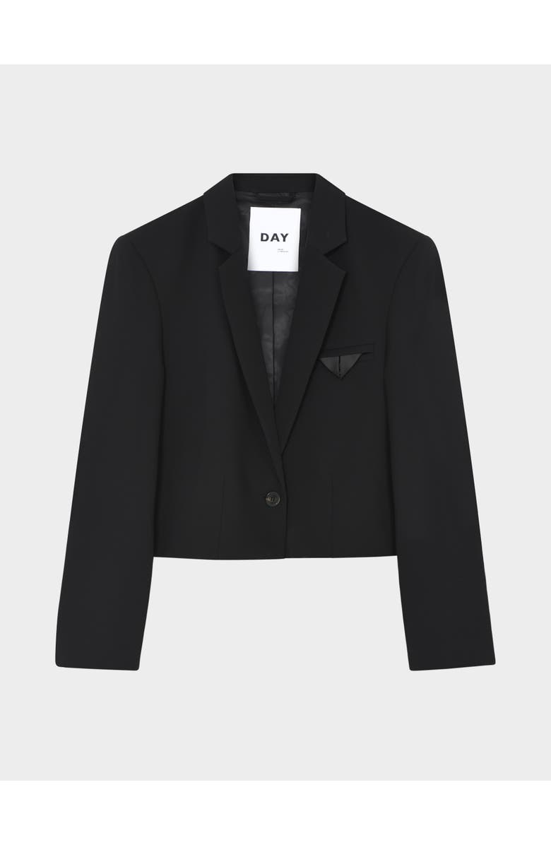 Day Edie Cropped Gabardine Blazer, Alternate, color, Black