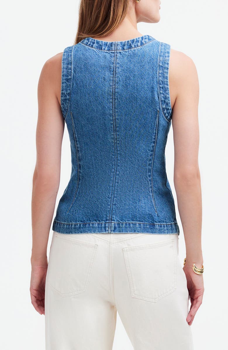 Madewell Crewneck Denim Vest, Alternate, color, 
