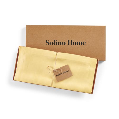 Solino Home Linen Table Runner In Yellow