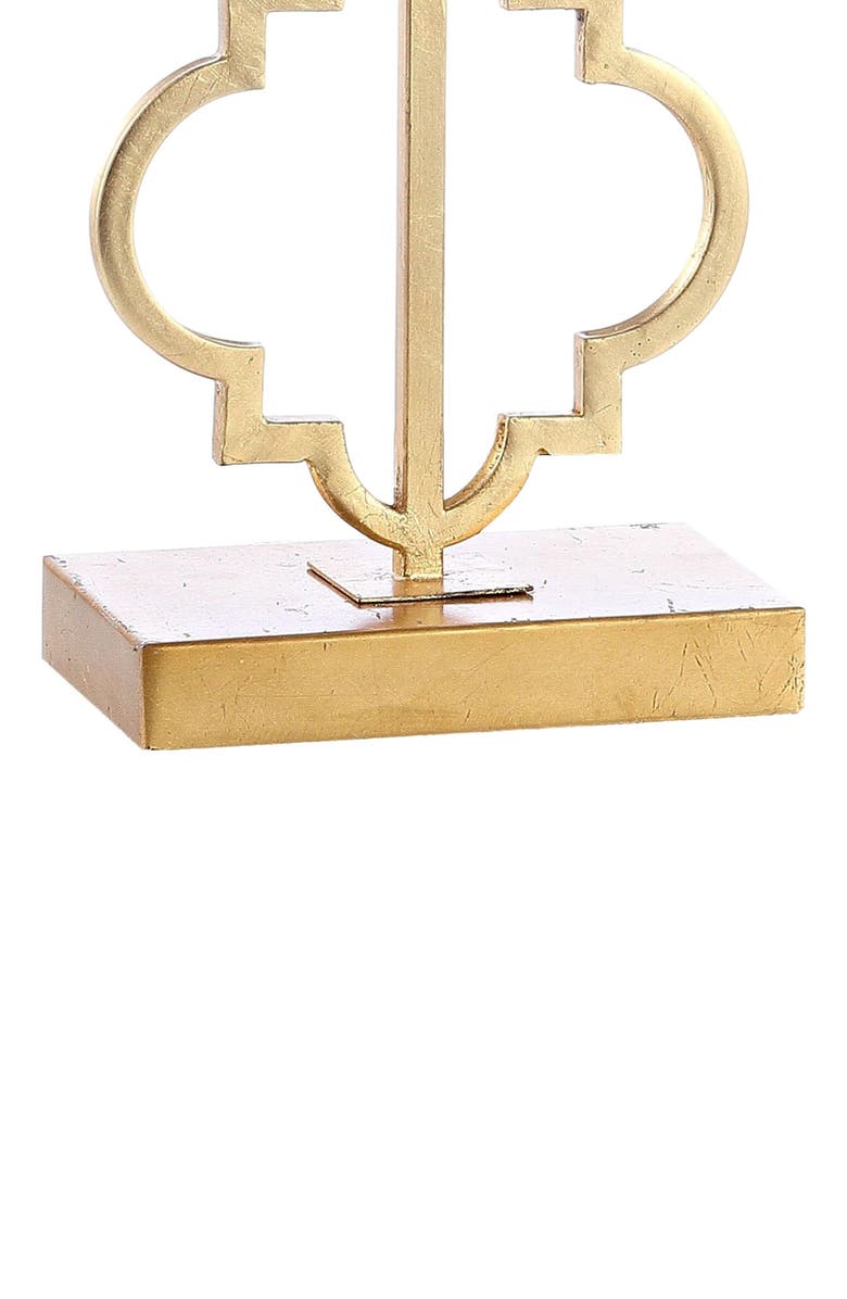 JONATHAN Y Selina Iron Ogee Trellis Modern LED USB Table Lamp, Alternate, color, Gold Leaf