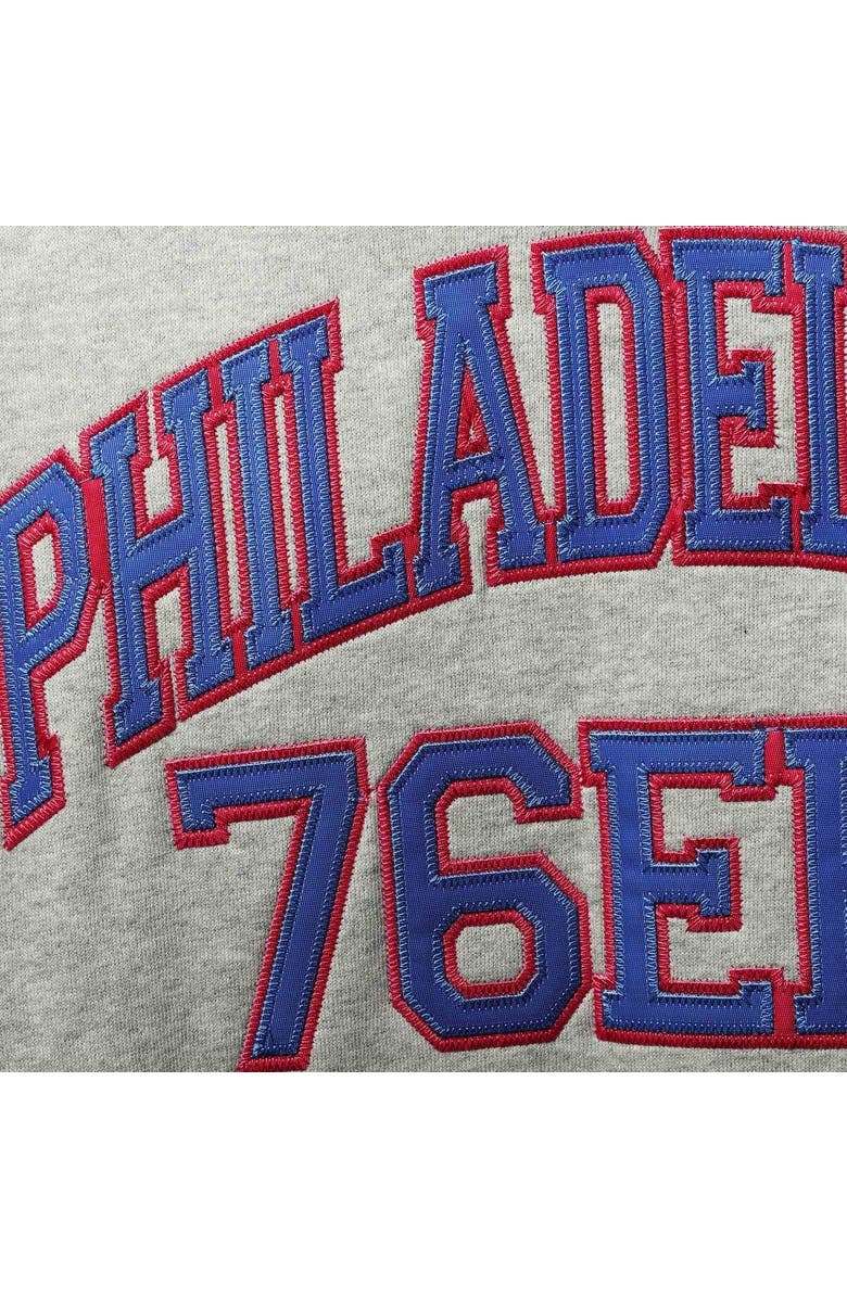 Mitchell & Ness Men's Mitchell & Ness Heathered Gray Philadelphia 76ers Hardwood Classics Big & Tall Throwback Pullover Hoodie, Alternate, color, Heather Gray
