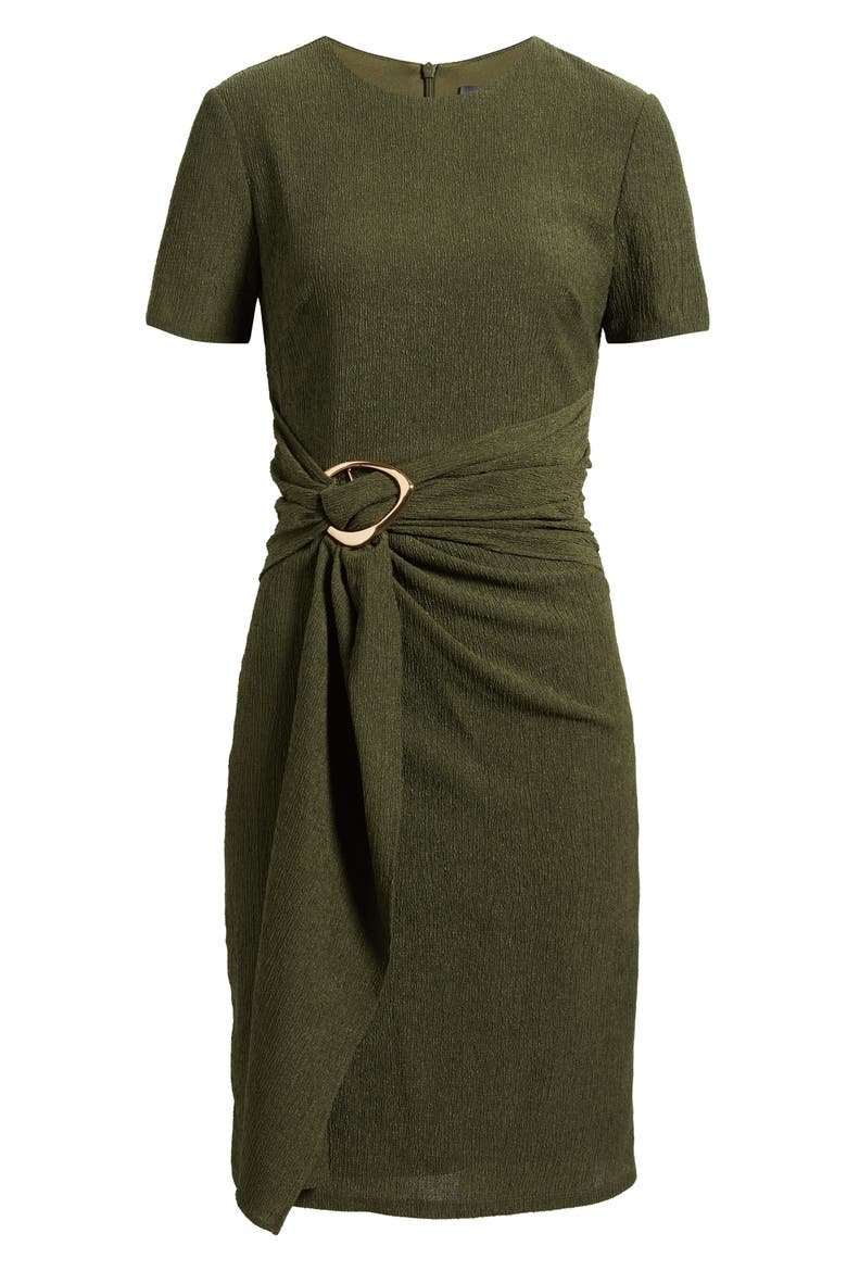 Side Tie Textured Knit Dress, Alternate, color, OLIVE