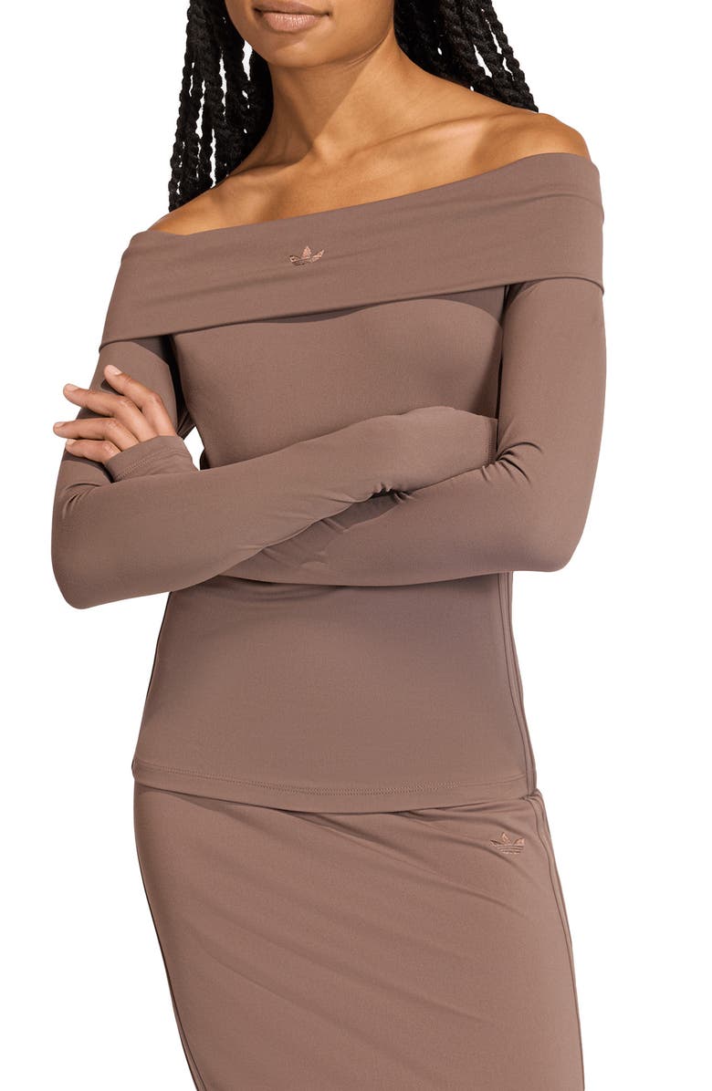 adidas Originals Essentials Off the Shoulder Long Sleeve Top, Main, color, 