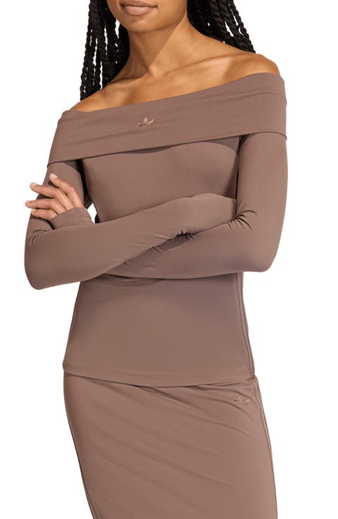 Essentials Off the Shoulder Long Sleeve Top