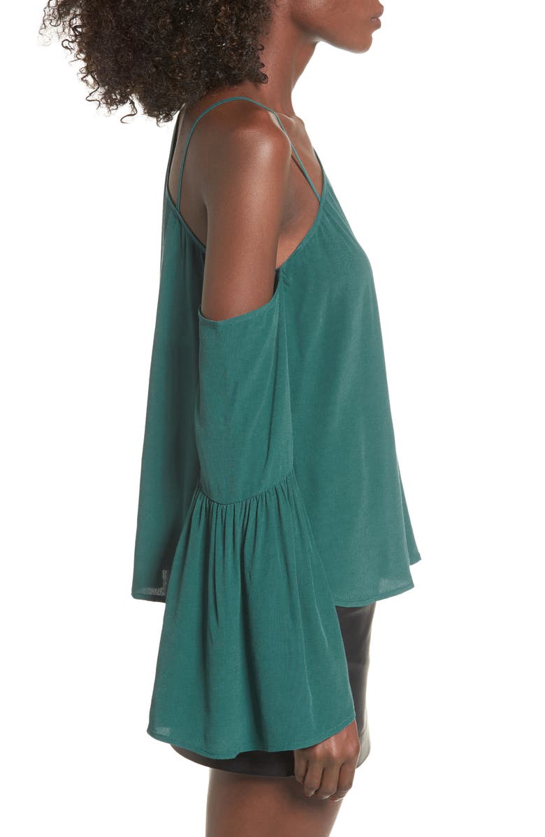Leith One-Shoulder Bell Sleeve Top, Alternate, color,