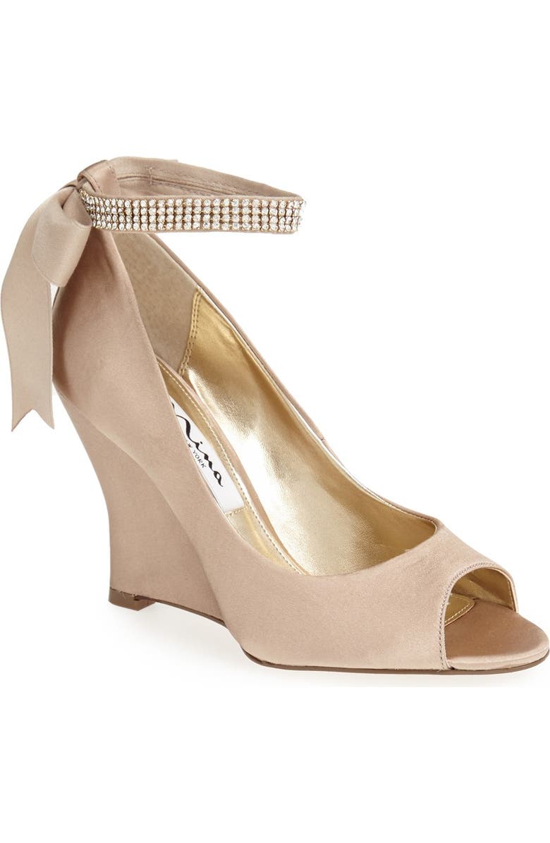 Nina 'Emma' Crystal Embellished Ankle Strap Pump, Main, color,