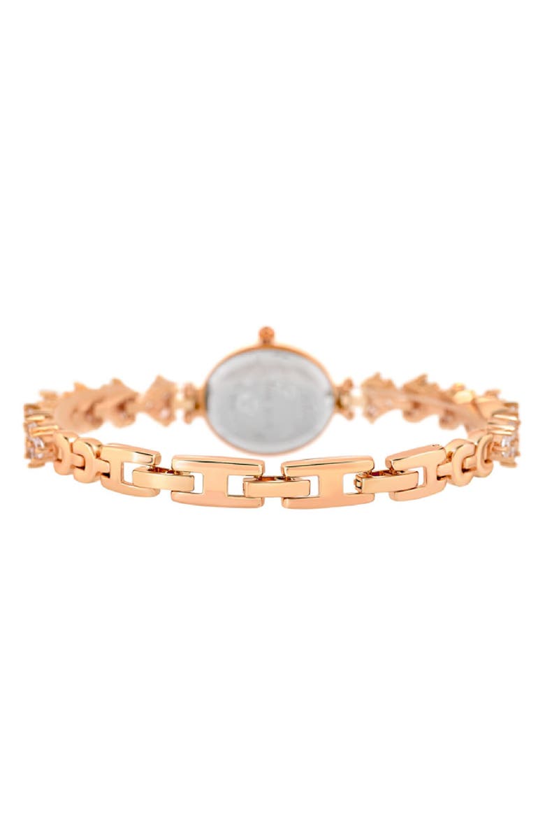 Danecraft Crystal Mother-of-Pearl Quartz Bracelet Watch, 20mm x 23mm, Alternate, color, Rosegold
