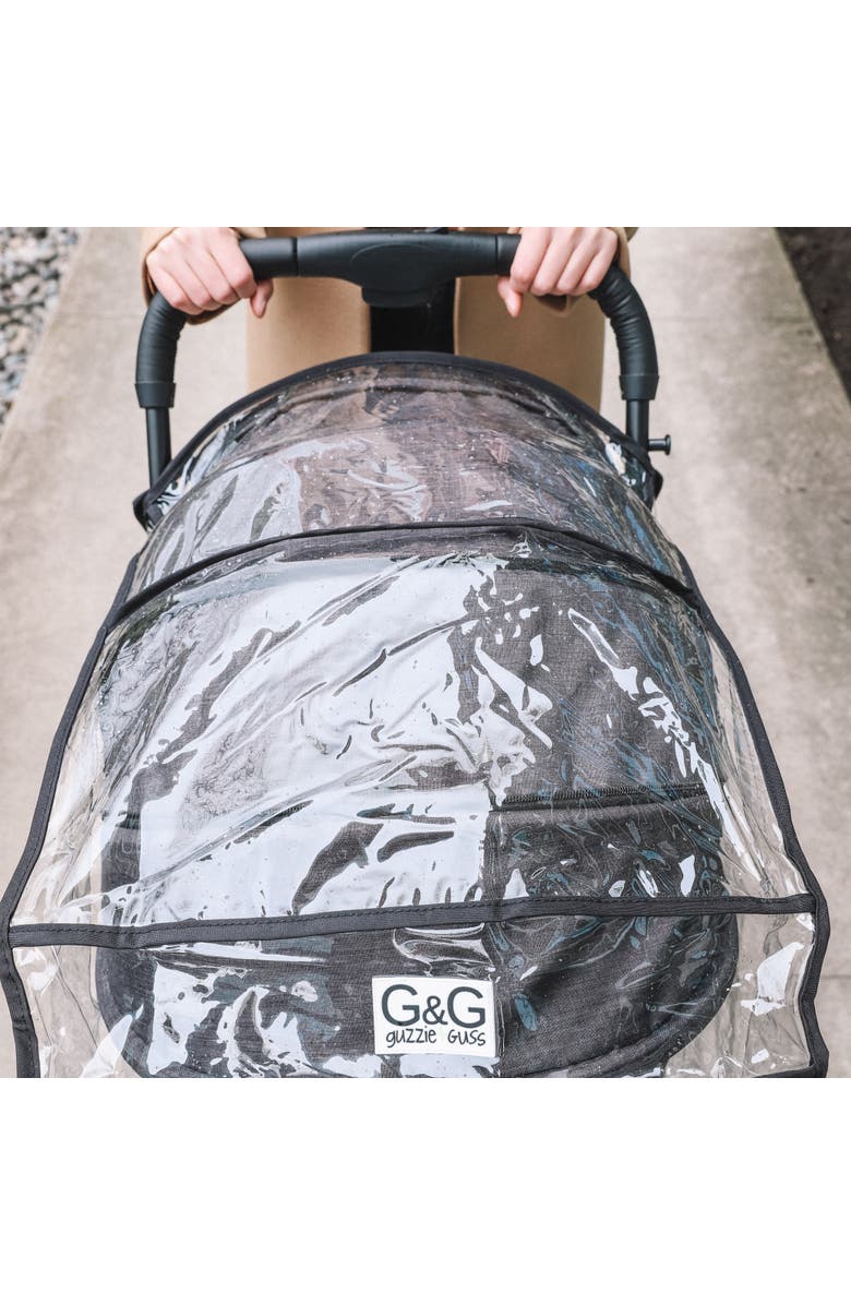 Guzzie and Guss Universal Stroller Rain Cover - Waterproof, Easy to Use & Fits Most Strollers, Alternate, color, Black