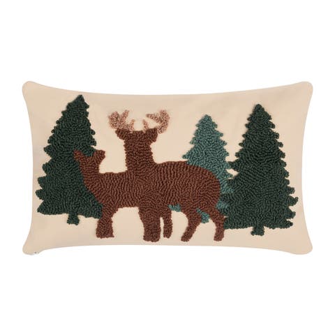Woodland Hooked Throw Pillows