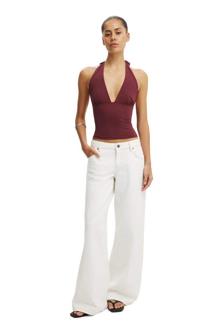 Women's Hold Me Gathered Halter, Alternate, color, Sour Cherry