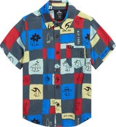 Rip Curl Kids' Surf Check Short Sleeve Button-Up Shirt