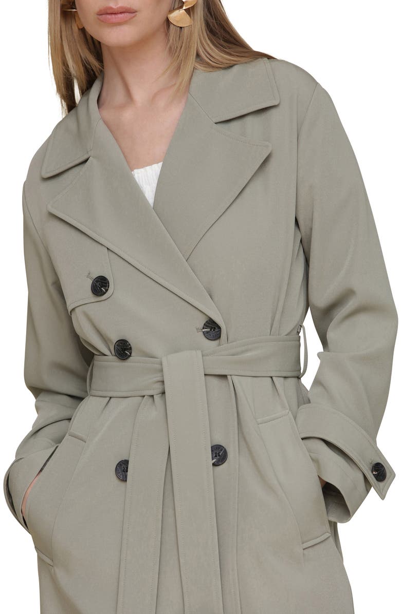 Avec Les Filles Relaxed Fit Button Back Trench Coat, Alternate, color, Desert Sage